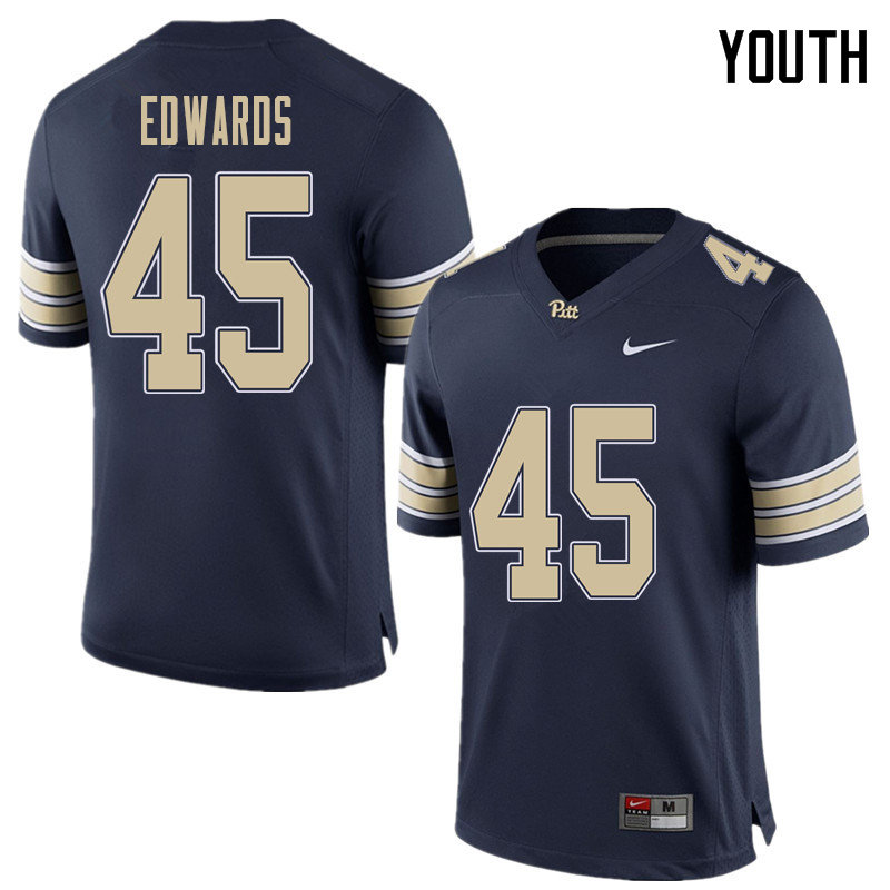 Youth #45 Devon Edwards Pittsburgh Panthers College Football Jerseys Sale-Home Blue